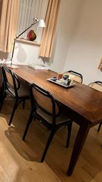 Massief hardhouten eettafel, Huis en Inrichting, Tafels | Eettafels, Ophalen, Gebruikt, 50 tot 100 cm, Vijf personen of meer