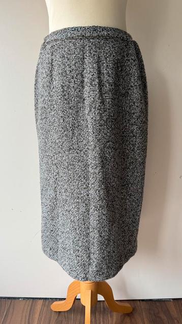 Vintage wollen rok Tweed Zwart/Groen/Bruin/Wit 38 40 42 beschikbaar voor biedingen