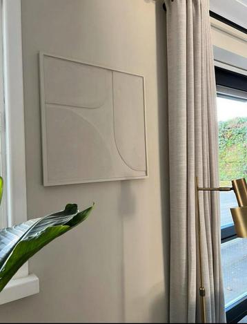 Plaster art Japandi schilderij met organische vormen beige beschikbaar voor biedingen