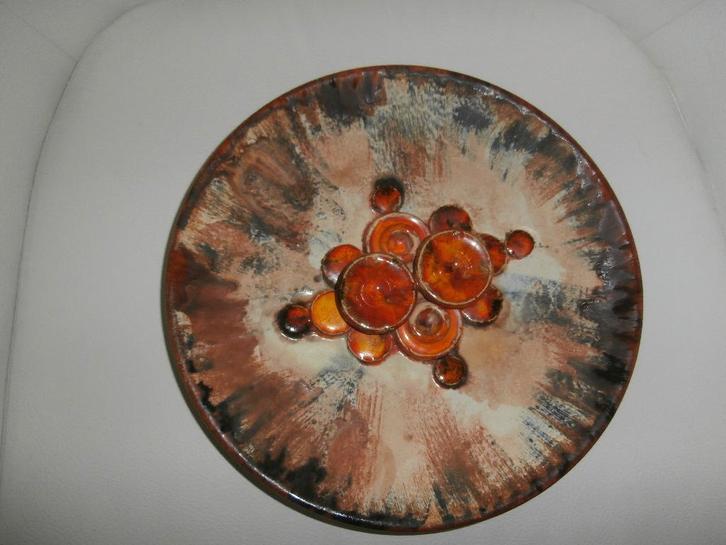 vintage wandbord Ruscha keramiek fat lava mushroom, Antiek en Kunst, Curiosa en Brocante, Ophalen