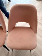 4 zalmkleurige eetkamerstoelen, Huis en Inrichting, Stoelen, Overige materialen, Gebruikt, Overige kleuren, Ophalen of Verzenden