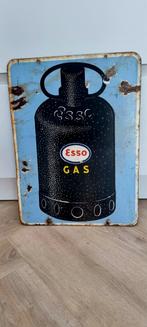 Antiek emaille bord reclamebord industrieel Esso mancave, Ophalen of Verzenden, Gebruikt, Reclamebord