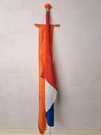 Nederlandse vlag met oranje wimpel en vlaggestok, Diversen, Vlaggen en Wimpels, Ophalen, Gebruikt