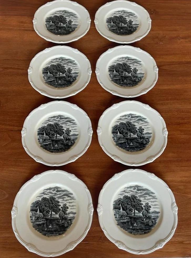 6 Grindley Scènes after Constables borden, Huis en Inrichting, Keuken | Servies, Gebruikt, Bord(en), Overige stijlen, Porselein