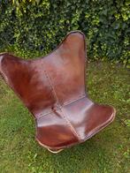 Te koop: een echt mooie leren vlinderstoel/fauteuil, Huis en Inrichting, Ophalen, Gebruikt, 75 tot 100 cm, Leer