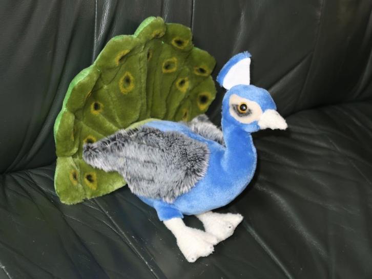 pauw, vogel knuffeldier, Nature Planet plush knuffel, Kinderen en Baby's, Speelgoed | Knuffels en Pluche, Zo goed als nieuw, Overige typen