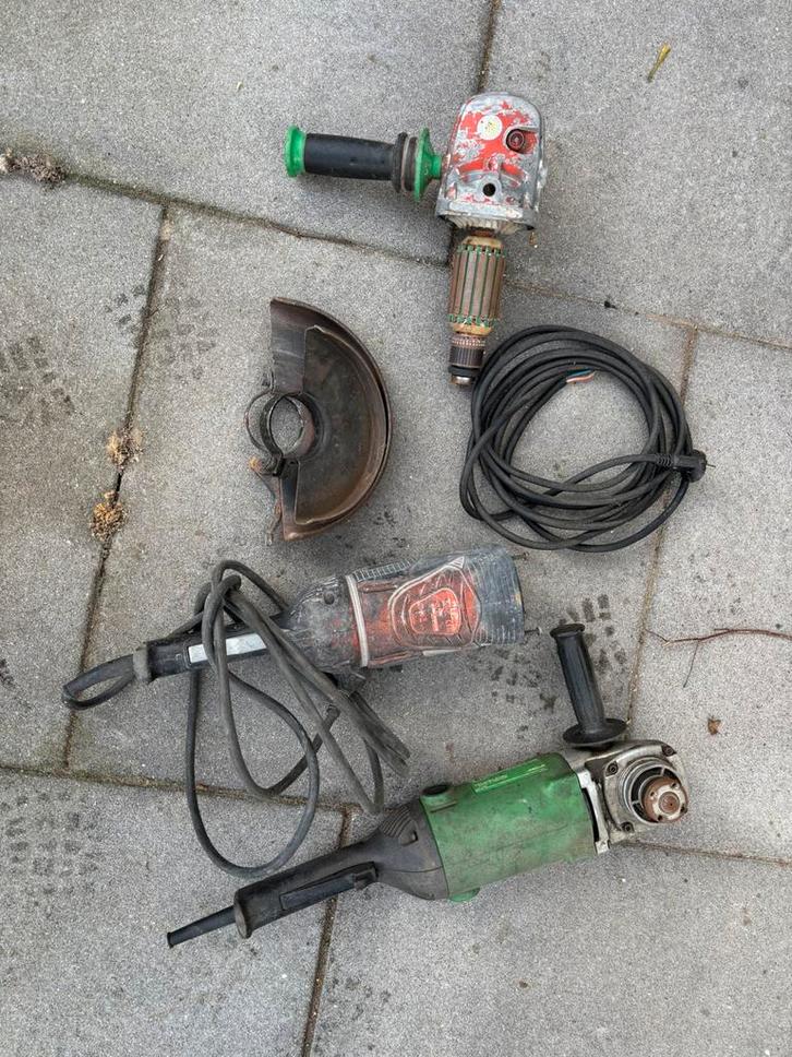 🔧 2x Hitachi Haakse Slijpers – G18SE2 & G23UBY – Defect, Doe-het-zelf en Verbouw, Gereedschap | Slijpmachines, Zo goed als nieuw