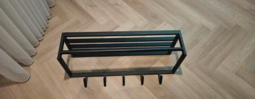 zwart gepoedercoate metalen kapstok 80 cm breed beschikbaar voor biedingen