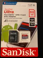 Sandisk micro SD geheugenkaart 512 GB plus adapter, nieuw, Audio, Tv en Foto, Fotografie | Geheugenkaarten, Ophalen of Verzenden