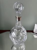 Kristallen cognac of whiskey karaf met zilveren hals, Antiek en Kunst, Antiek | Glas en Kristal, Ophalen of Verzenden