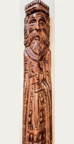 Koning met zwaard - 28cm super fijn houtsnijwerk, Antiek en Kunst, Kunst | Niet-Westerse kunst, Ophalen of Verzenden