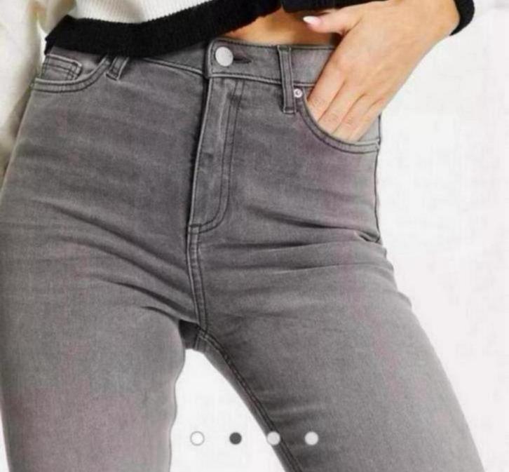 Miss Selfridge Lizzie skinny jeans met hoge taille W30 L34, Kleding | Dames, Broeken en Pantalons, Nieuw, Maat 38/40 (M), Grijs