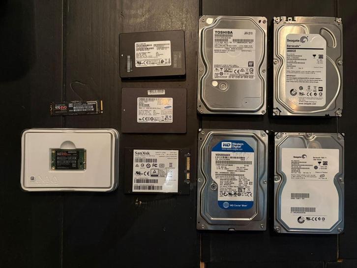 SSD 3X, m2 SSD 1X ,4X Hardeschijf, 1x Nano SSD, Computers en Software, Harde schijven, Gebruikt, Desktop, Intern, SSD, Ophalen of Verzenden
