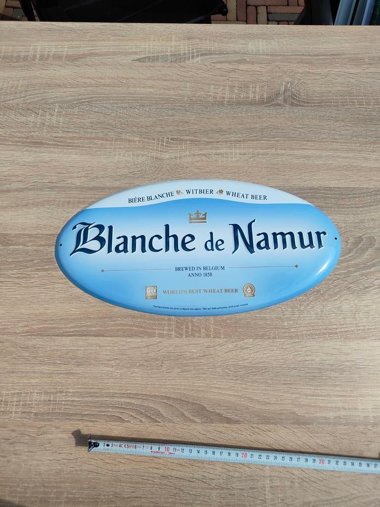 Blanche de Namur Reclamebord - Witbier Plaat, Ophalen of Verzenden, Zo goed als nieuw, Reclamebord, Plaat of Schild, Overige merken