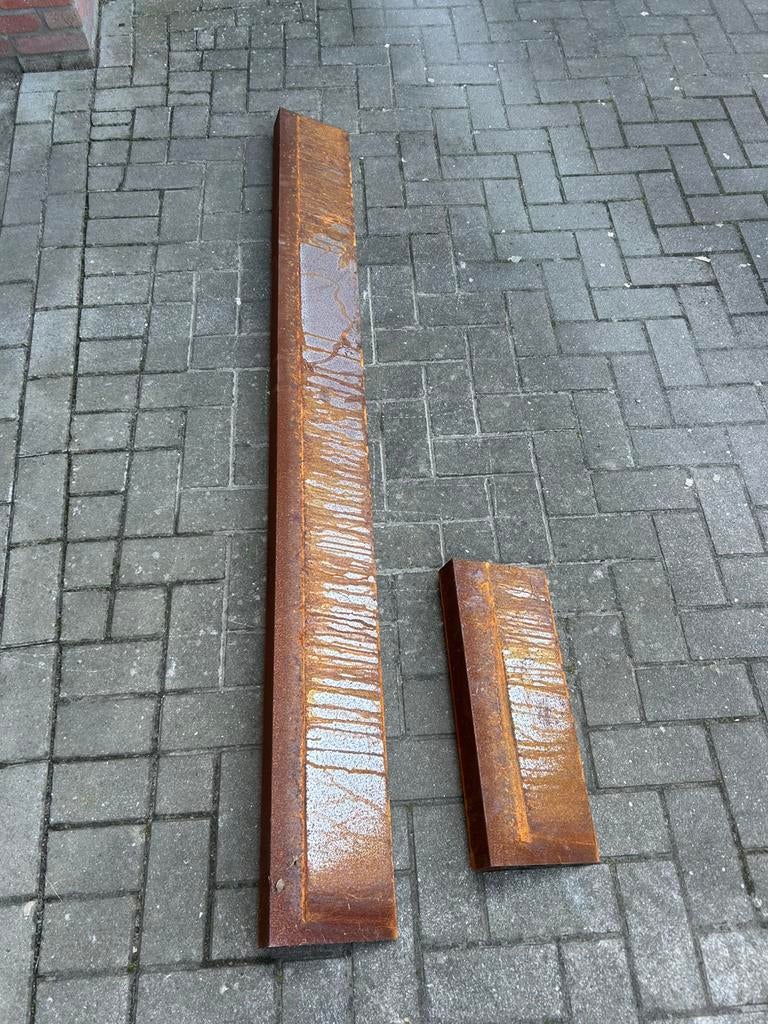 Cortenstaal afdekkap 199 x 6x 20 cm hoog, Ophalen, Overige materialen, 100 tot 200 cm, Zo goed als nieuw