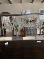 Hanglamp chroom met kristalletjes, Ophalen, Zo goed als nieuw, 75 cm of meer