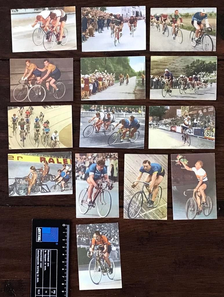 14 Oude Wielrenners plaatjes, Ophalen of Verzenden, Zo goed als nieuw, Overige binnenlandse clubs, Poster, Plaatje of Sticker