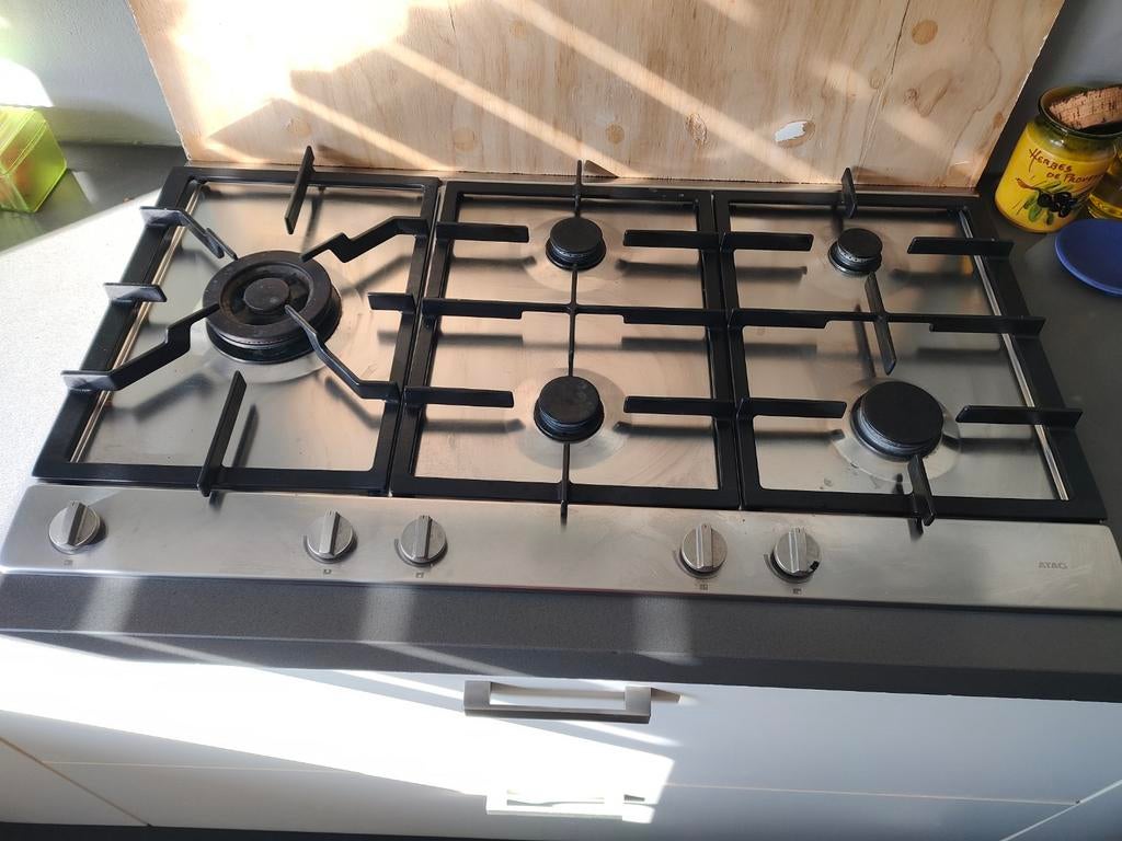 5-pits gasstel inbouw ATAG RVS, Witgoed en Apparatuur, Kookplaten, Ophalen, Gebruikt, Inbouw, Gas