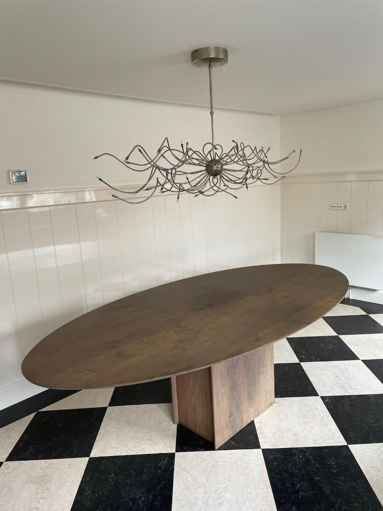 Grote Ovale tafel, Huis en Inrichting, Ophalen, 100 tot 150 cm, 200 cm of meer, Zo goed als nieuw