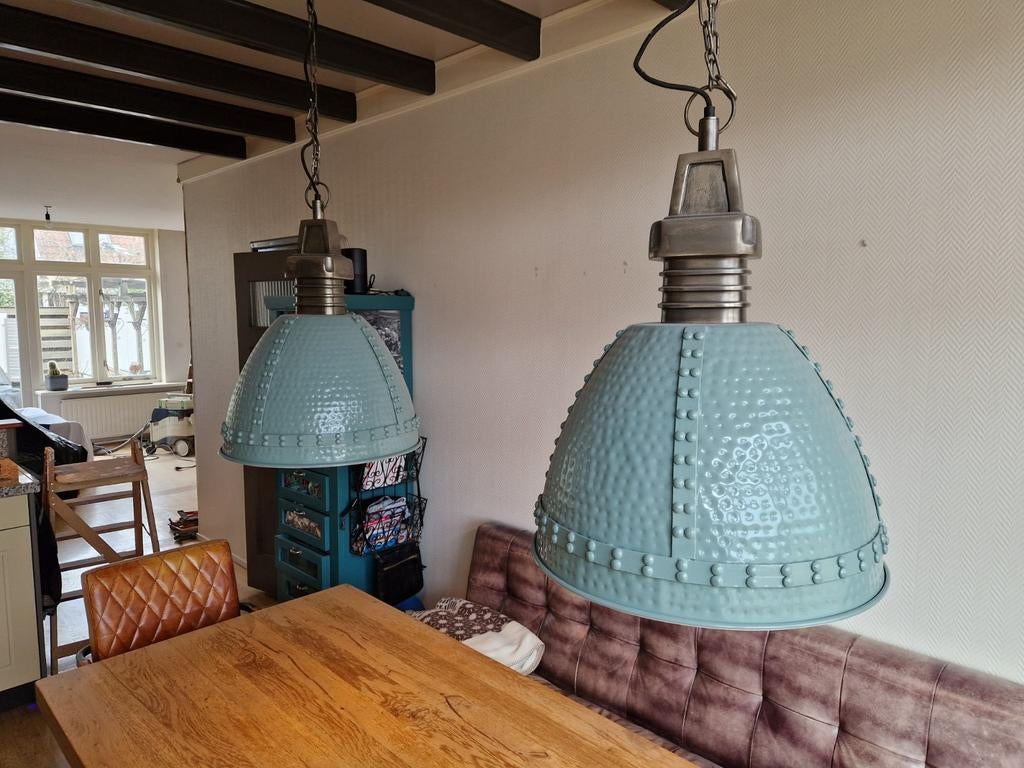 Prachtige industriële lampen Rivièra Maison, Huis en Inrichting, Lampen | Hanglampen, Zo goed als nieuw, Minder dan 50 cm, Ophalen