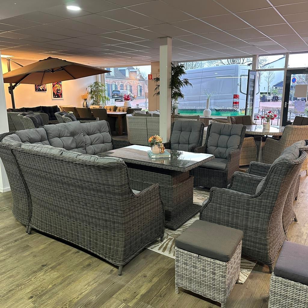 XXL loungeset / Tuinset — Hoekbank + 4 stoelen – Compleet!!, Tuin en Terras, Gebruikt, Verzenden, ., .