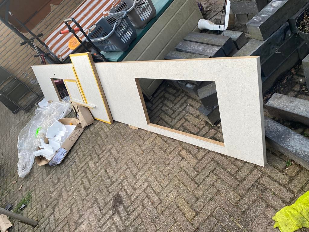 Aanrechtblad ruim 4 mtr zgan, Ophalen, Zo goed als nieuw, 200 cm of meer, Minder dan 100 cm