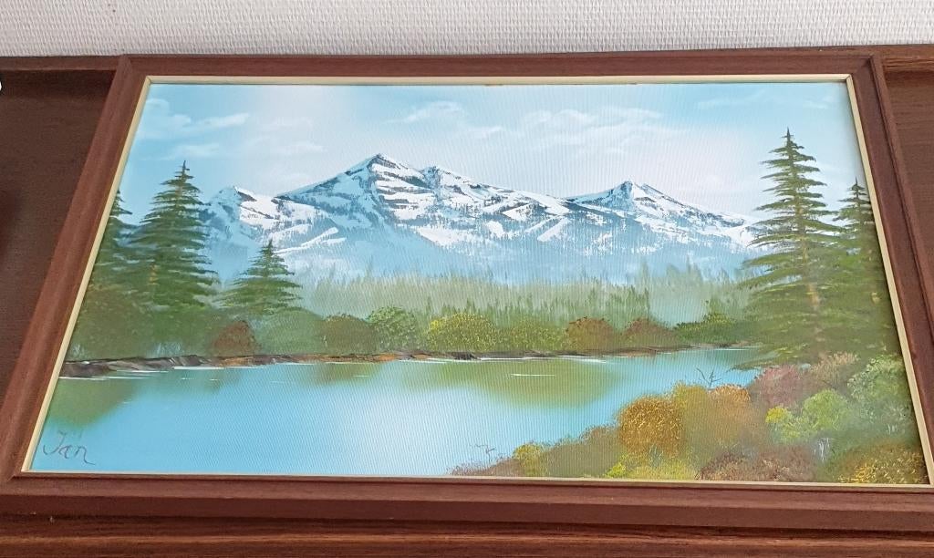 Prachtig schilderij in de stijl van Bob Ross, Antiek en Kunst, Ophalen of Verzenden