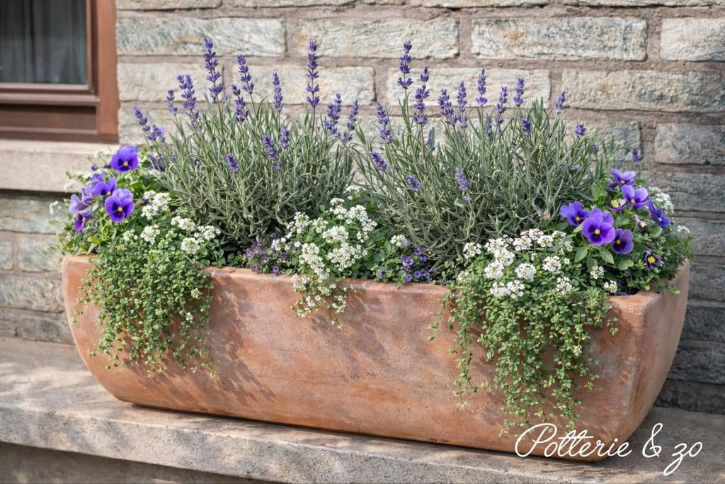 Terracotta vensterbank bakken lengte 52 cm, Tuin en Terras, Bloempotten, Ophalen, 40 cm of meer, Nieuw, Minder dan 40 cm