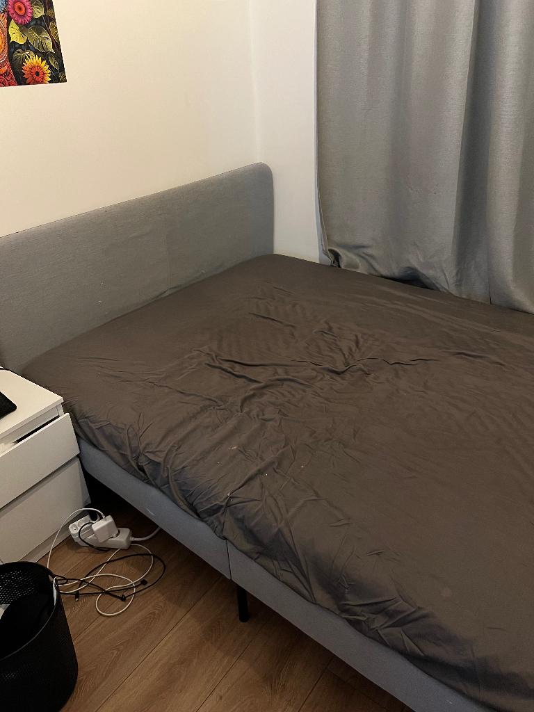 Ikea bed with mattress, Ophalen, Gebruikt, Tweepersoons, 140 cm