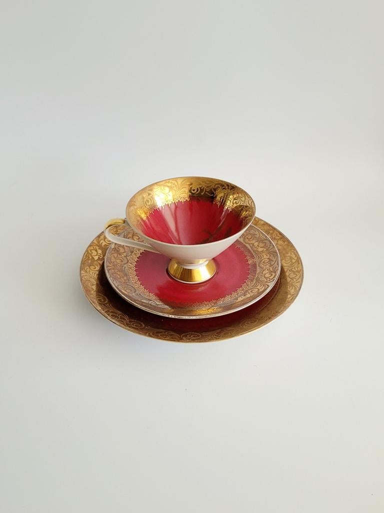 Vintage petit dejeuner ontbijt set bord en kop en schotel, Ophalen of Verzenden