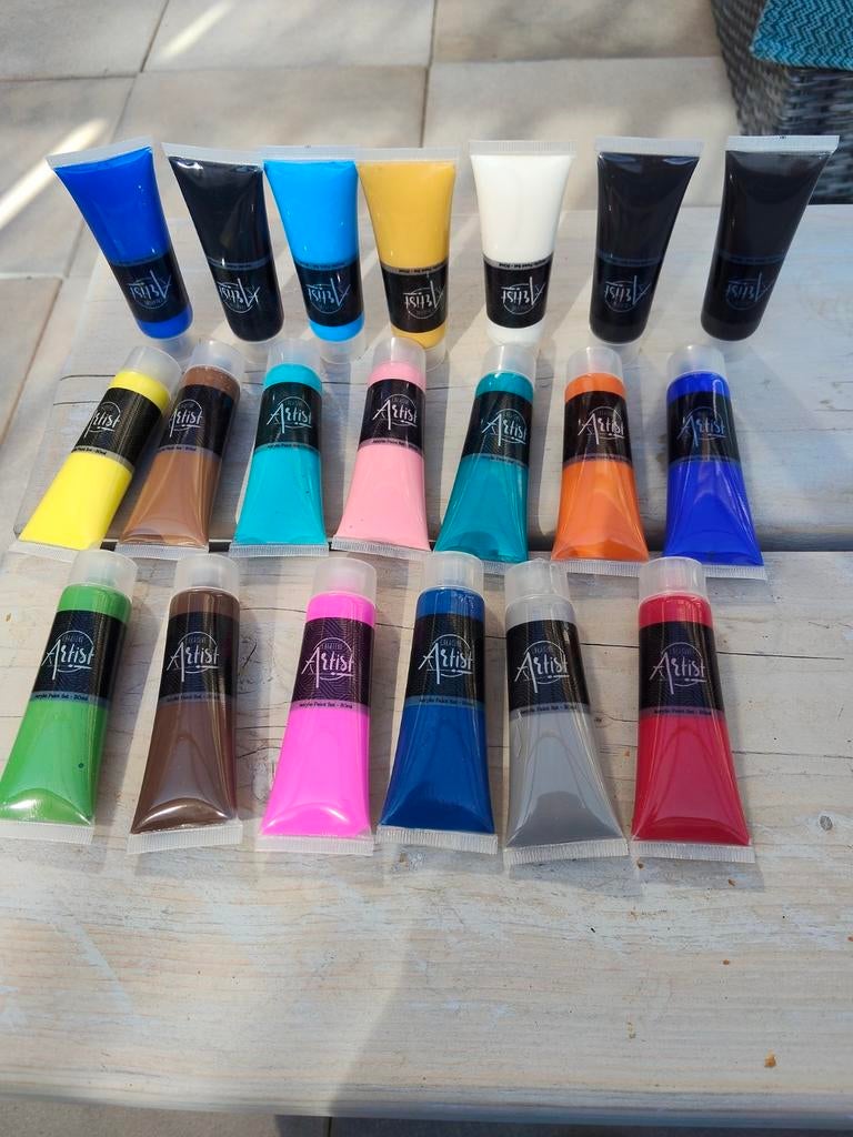 Acryl verf paint set - mat finish -20 tubes 30 ml, Hobby en Vrije tijd, Schilderen, Ophalen of Verzenden
