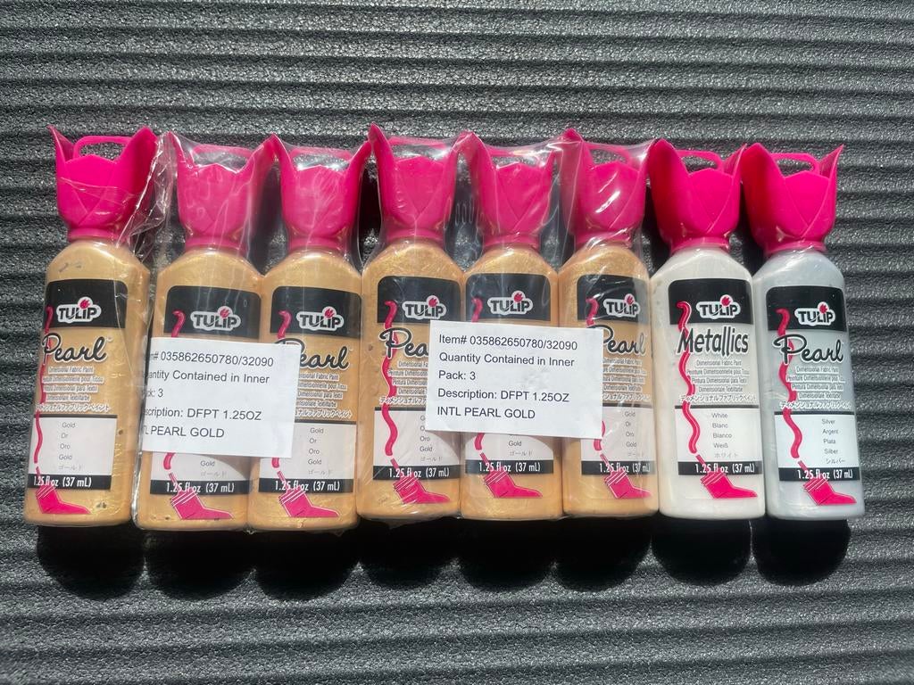 Tulip Gold, Silver, White textielverf, 8 flesjes, Ophalen of Verzenden, Nieuw, Overige typen