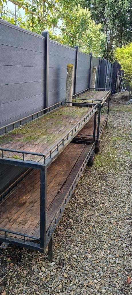 2 verrijdbare karren bloemenwinkel voor potten en planten ., Tuin en Terras, Bloempotten, Ophalen, Gebruikt, 40 cm of meer, Metaal