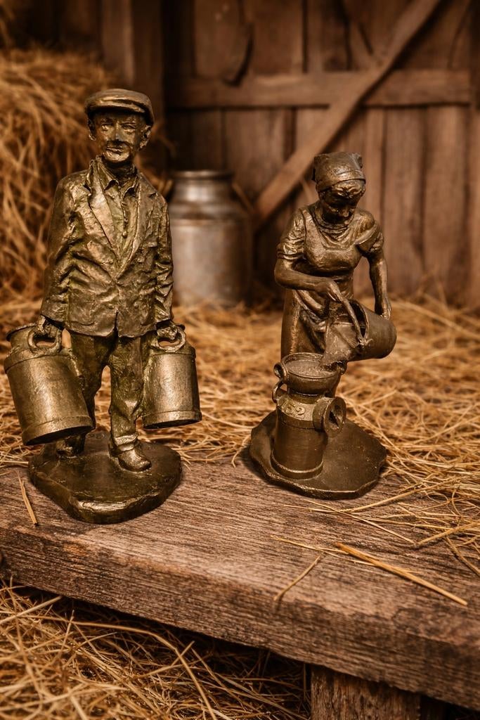 Boer en Boerin Beelden A. Grassens - Set van 2, Ophalen of Verzenden