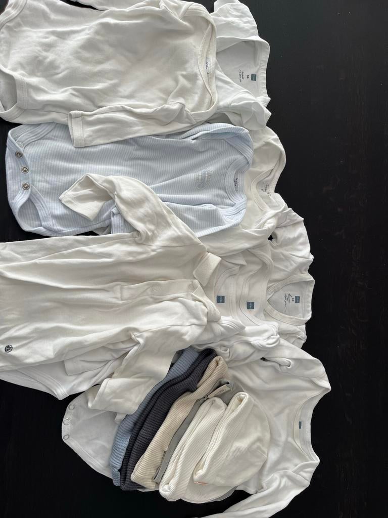 Rompers & mutsen pakket (Petit Bateau, HEMA, MarMar), Kinderen en Baby's, Ophalen of Verzenden, Gebruikt, Jongetje of Meisje