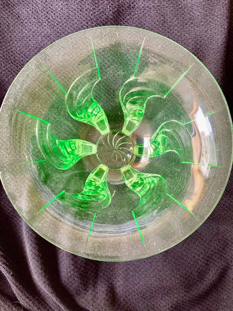 WALTHER & SOHNE ART DECO JUNO KOM VAN URANIUMGLAS, Verzenden