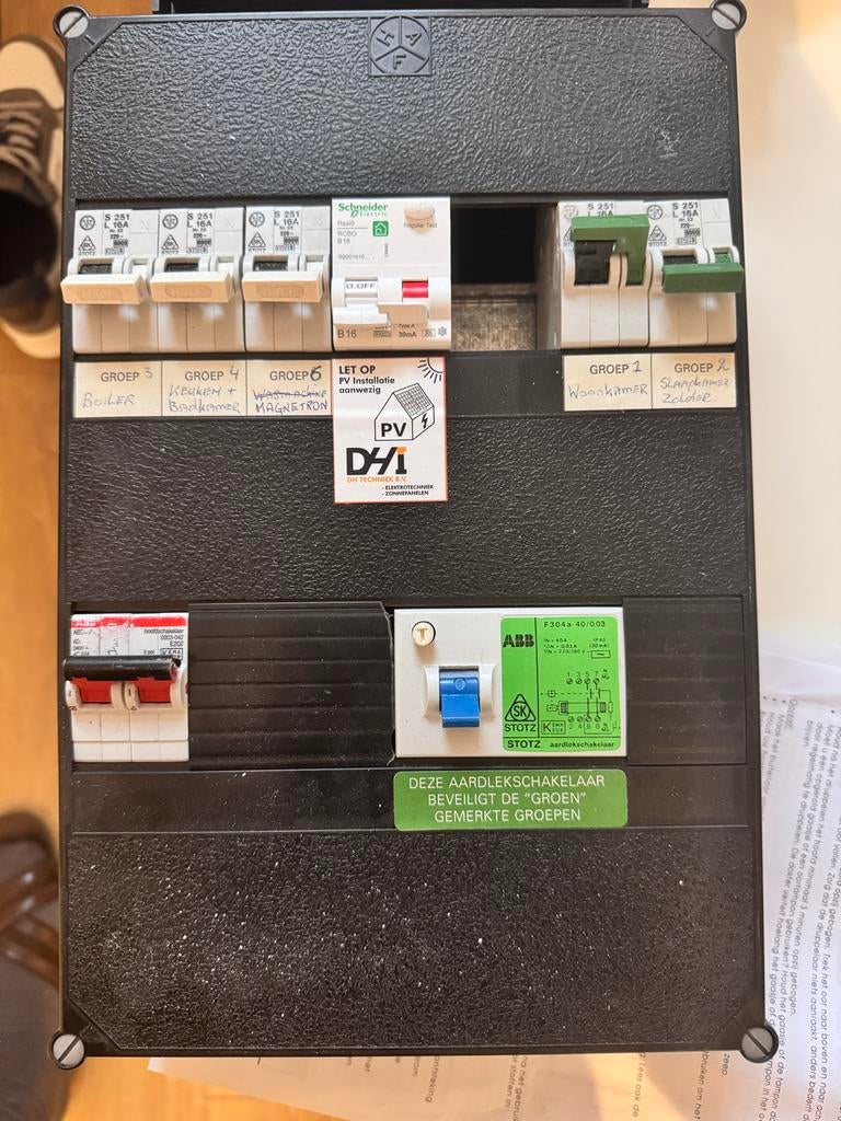 HAF groepenkast met Schneider RCBO en ABB aardlek, Ophalen of Verzenden, Gebruikt, Overige typen