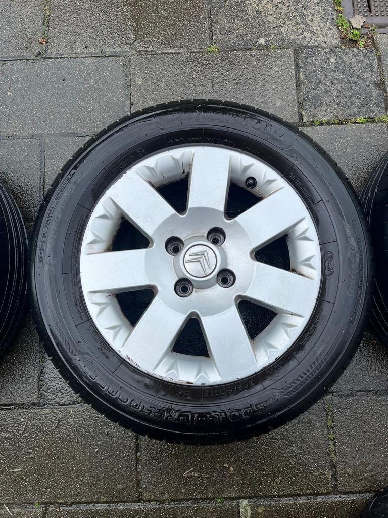 Velgen en banden voor Citroën C3 - Dunlop Sport Blu Response, Auto-onderdelen, Banden en Velgen, Ophalen, Gebruikt, 15 inch, Banden en Velgen