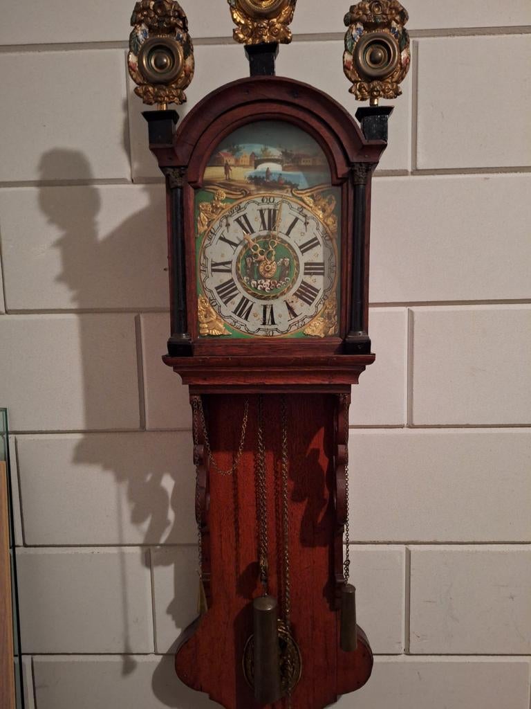 Antieke Friese Staartklok Een Meter Hoog, Antiek en Kunst, Ophalen