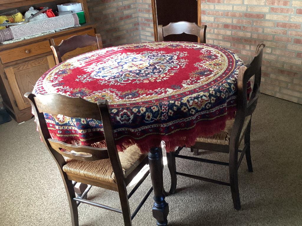Vintage tafel met 4 stoelen, Ophalen