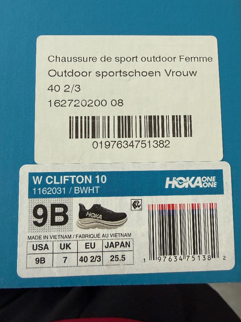 Hoka Clifton 10 sportschoen zwart maat 40 2/3, Overige merken, Hardloopschoenen, Nieuw, Ophalen of Verzenden