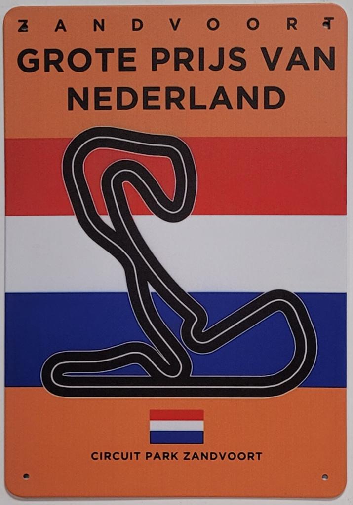 Formule 1 GP Zandvoort circuit reclamebord van metaal deco, Ophalen of Verzenden, Nieuw, Formule 1