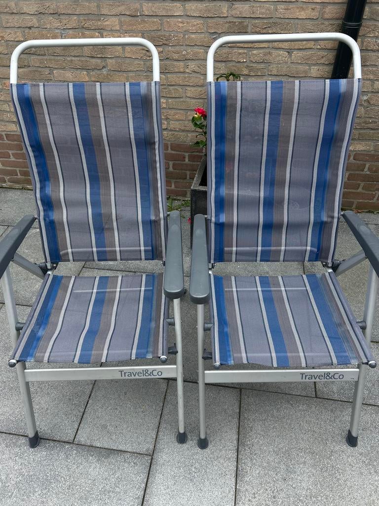 2x Travel&Co Campingstoelen - Comfortabel & Opvouwbaar, Caravans en Kamperen, Kampeermeubelen, Ophalen of Verzenden, Gebruikt