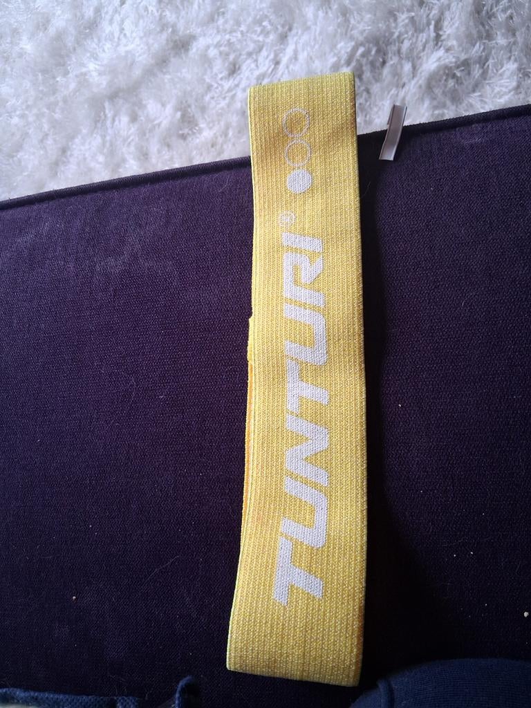 Gele tunturi weerstandsband training, Sport en Fitness, Fitnessmaterialen, Ophalen, Zo goed als nieuw, Weerstandband