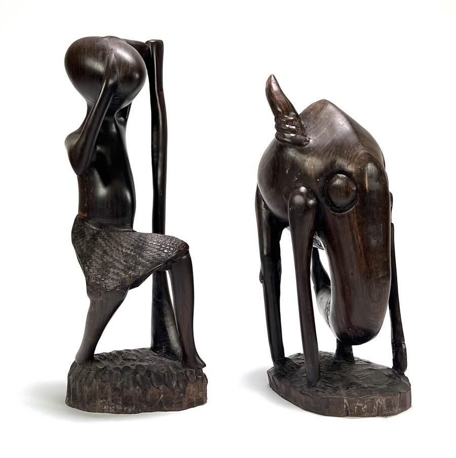 1360. Makonde beelden, Tanzania – Afrika, 20e eeuw, Ophalen of Verzenden