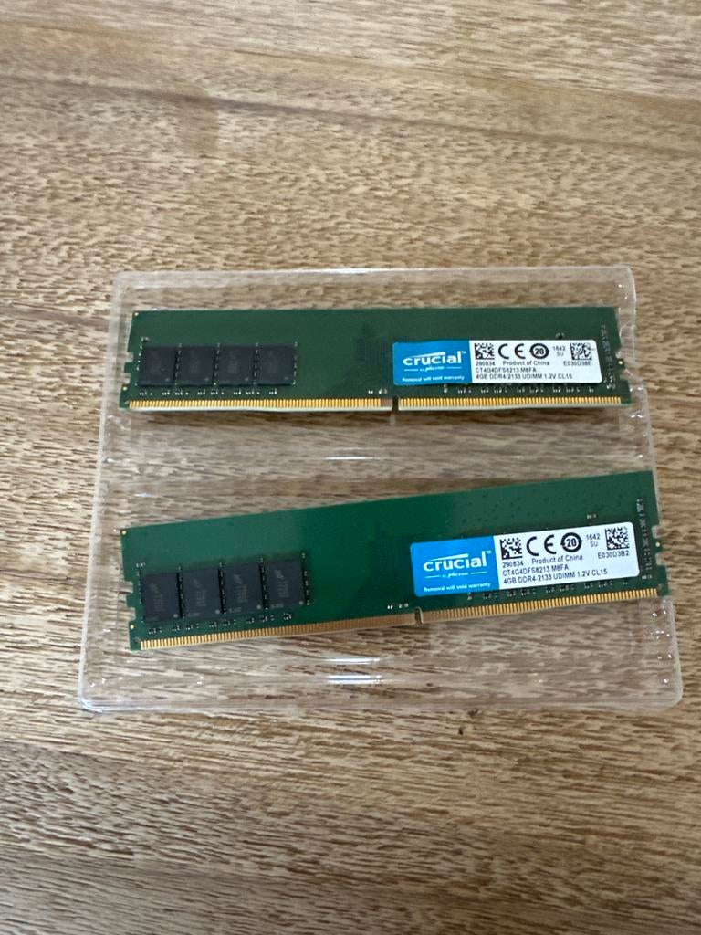Crucial 8GB (2x4GB) DDR4 RAM Geheugen 2133MHz, Computers en Software, RAM geheugen, Ophalen, DDR4, 8 GB, Zo goed als nieuw