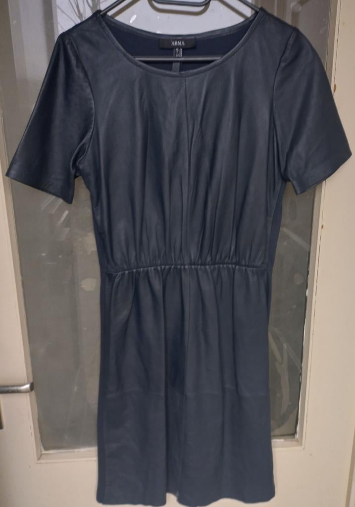 Arma leren jurk maat 34. Donkerblauw, Maat 38/40 (M), Zwart, Arma, Ophalen of Verzenden