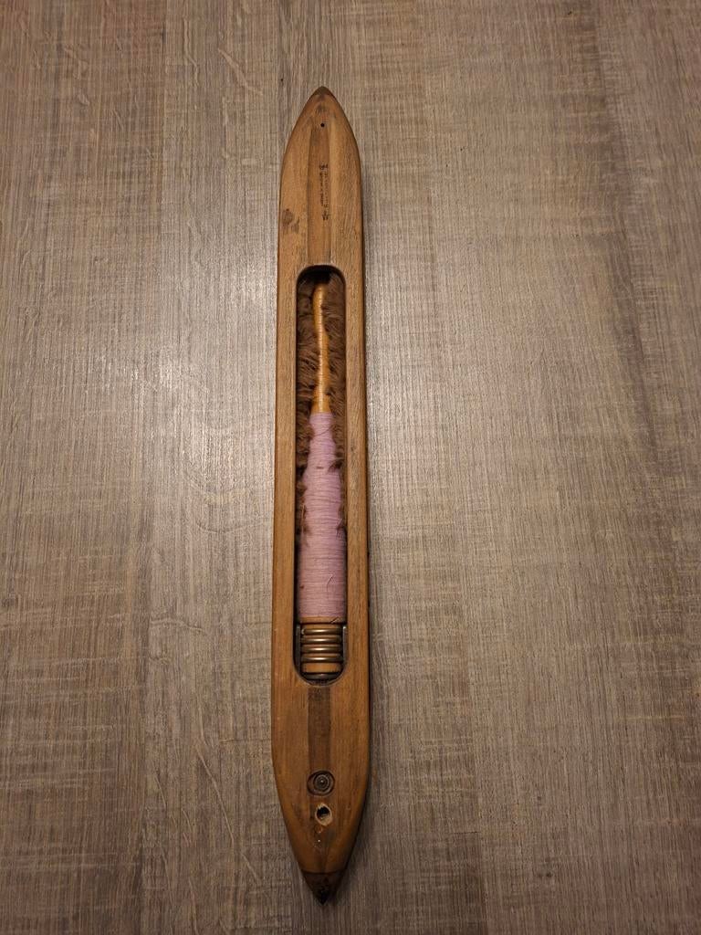 Oude textielspoel - Vintage weefgetouw accessoire, Hobby en Vrije tijd, Spinnewielen en Spinnen, Ophalen of Verzenden, Gebruikt