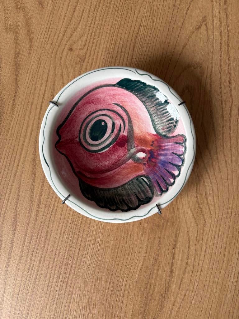 Decoratief bordje met vismotief en muurhanger, Antiek en Kunst, Ophalen of Verzenden