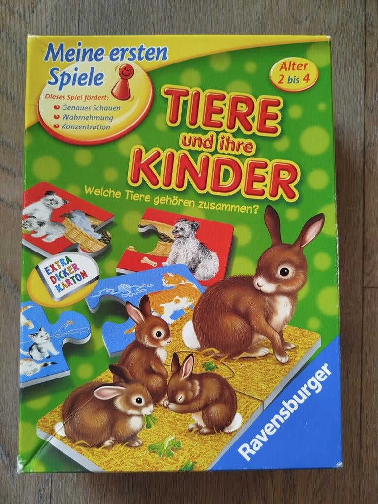Ravensburger Mijn Eerste Spellen: Dieren en hun Kinderen, Ophalen of Verzenden, 10 tot 50 stukjes, Zo goed als nieuw, 2 tot 4 jaar